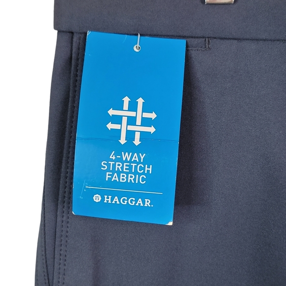 Haggar Cool 18 Pro Expandable Waist Active Outdoor Navy Golf Shorts Men's 42 - Picture 9 of 14